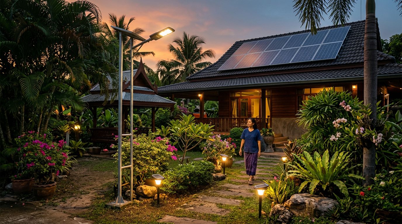 สปอตไลท์โซล่าเซลล์เปิดเองกลางวัน วินิจฉัยให้ถูกก่อนแก้ผิดจุด