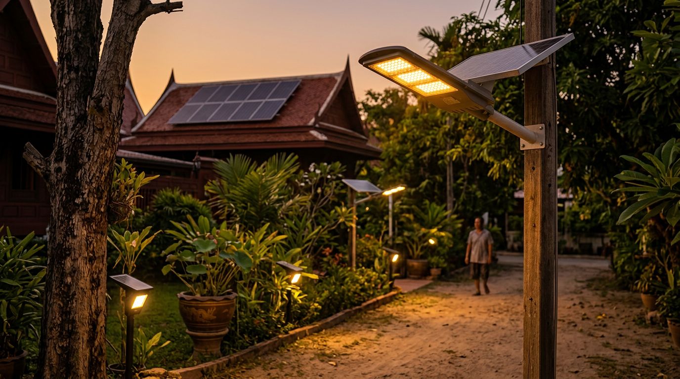 ไฟสนามโซล่าเซลล์ สว่างน้อยกว่าหลอดไส้ทั้งที่วัตต์สูง ปัญหาอยู่ที่ LED และการกระจายแสง ไม่ใช่วัตต์