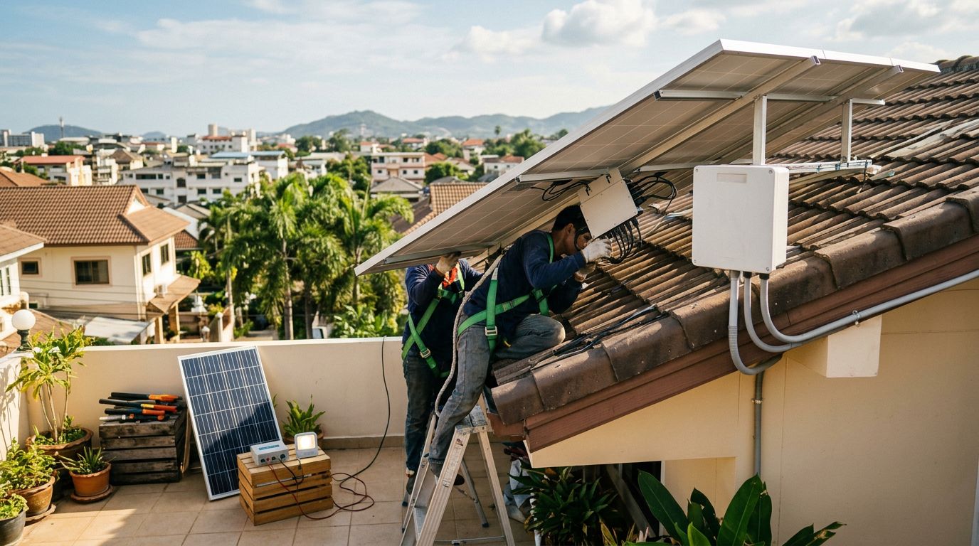 ชุดโซล่าเซลล์ micro inverter แบบ on-grid ลดค่าไฟได้จริง แต่ไม่ใช่แค่เสียบแล้วจบ